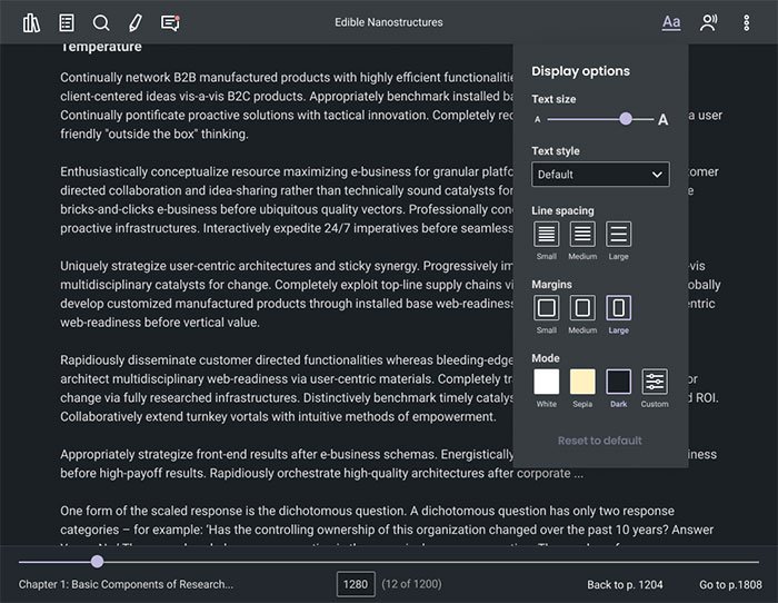 Dark mode settings screen